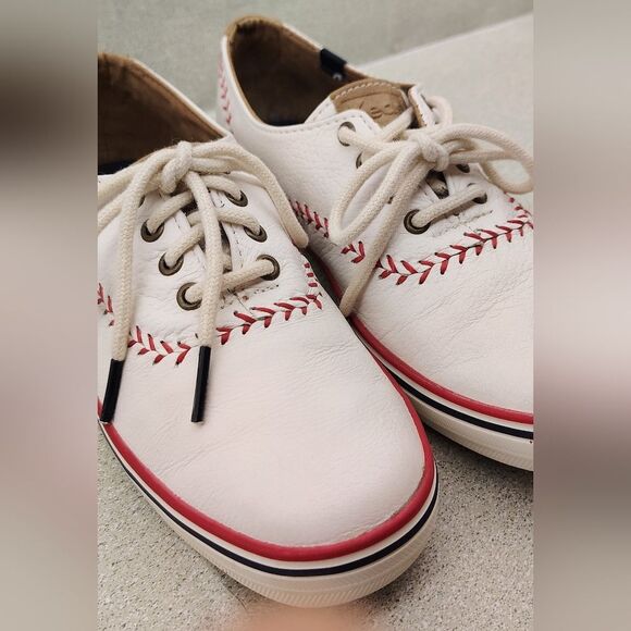 Keds Leather Champion MLB  Pennant Baseball Sneakers Shoes Sz 5 Vintage - Picture 11 of 16